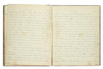 (CONNECTICUT.) Moore, Elizabeth Potter. Manuscript diary of an educated young Norwich woman.